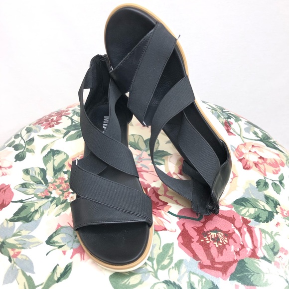 MIA Shoes - MIA Kimmi Strappy Black Wedge Sandal Size 7.5